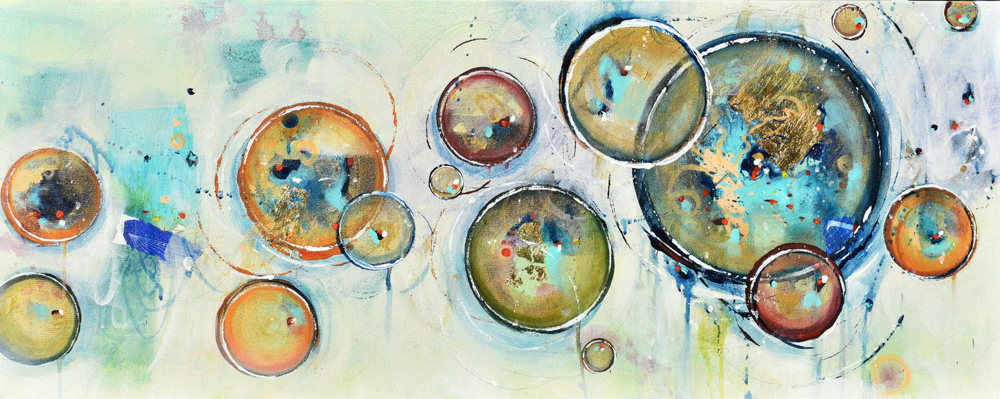 Autumn Eclipse 16″ x 40″ Abstract Painting