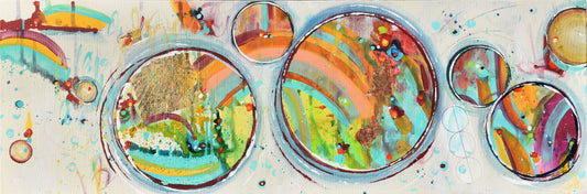 Chasing Rainbows 12″ x 36″ Abstract Painting