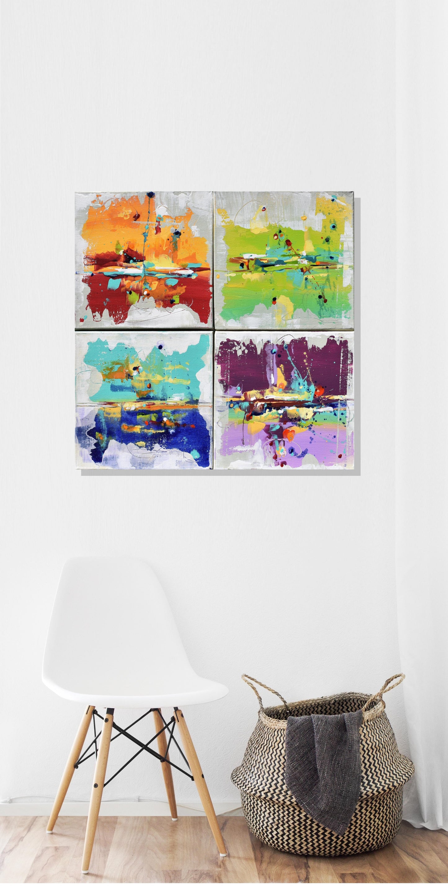 Colors of The Rising Sun 16″ x 16″ Abstract Painting