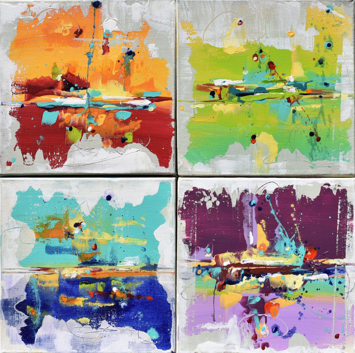 Colors of The Rising Sun 16″ x 16″ Abstract Painting