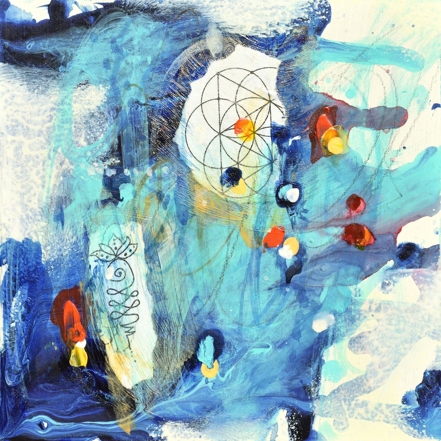 Cosmic 5″ x 5″ Abstract Painting on Panel