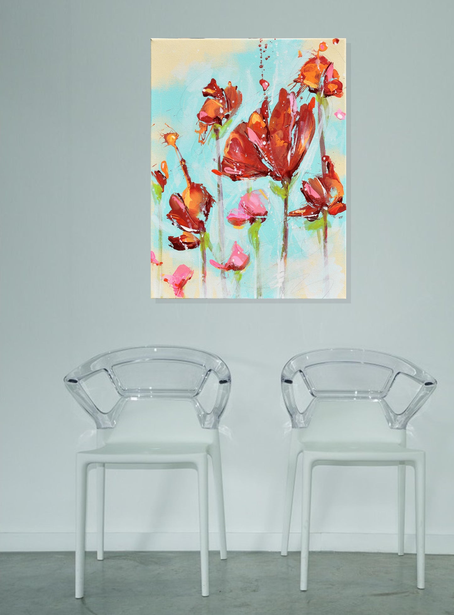 Dance of the Tulips 12″ x 16″ Abstract Painting