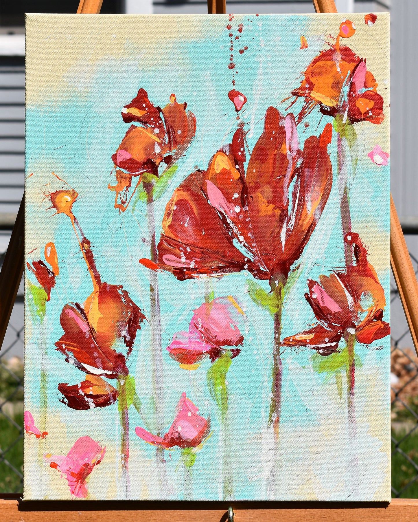 Dance of the Tulips 12″ x 16″ Abstract Painting