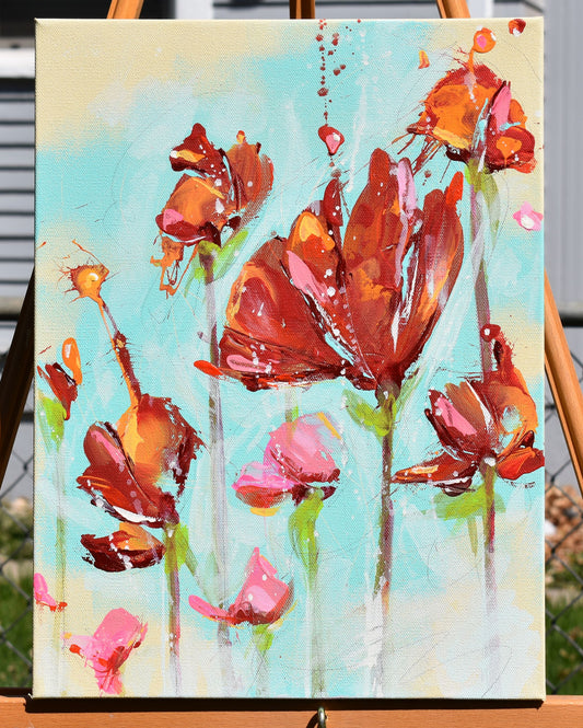 Dance of the Tulips 12″ x 16″ Abstract Painting