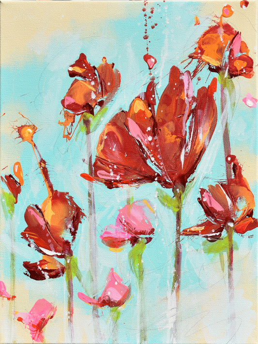 Dance of the Tulips 12″ x 16″ Abstract Painting