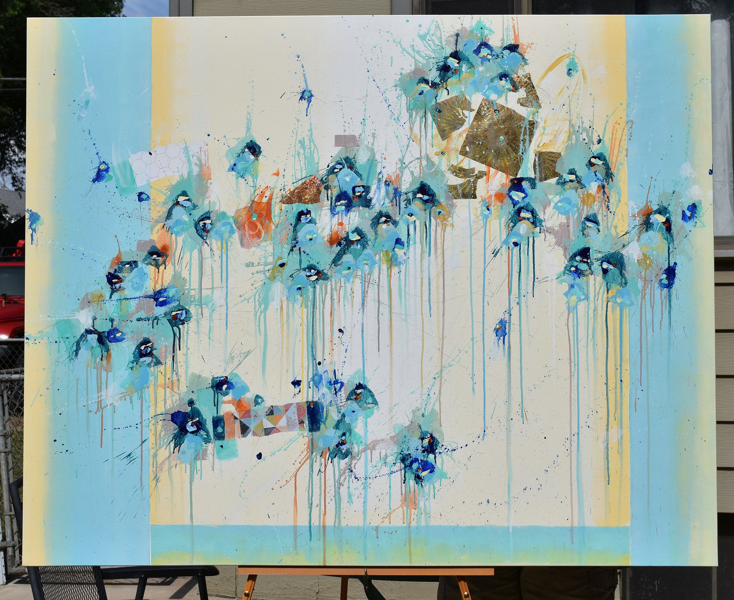 Dancing On The Edge Of The World 48″ x 60″ Abstract Painting
