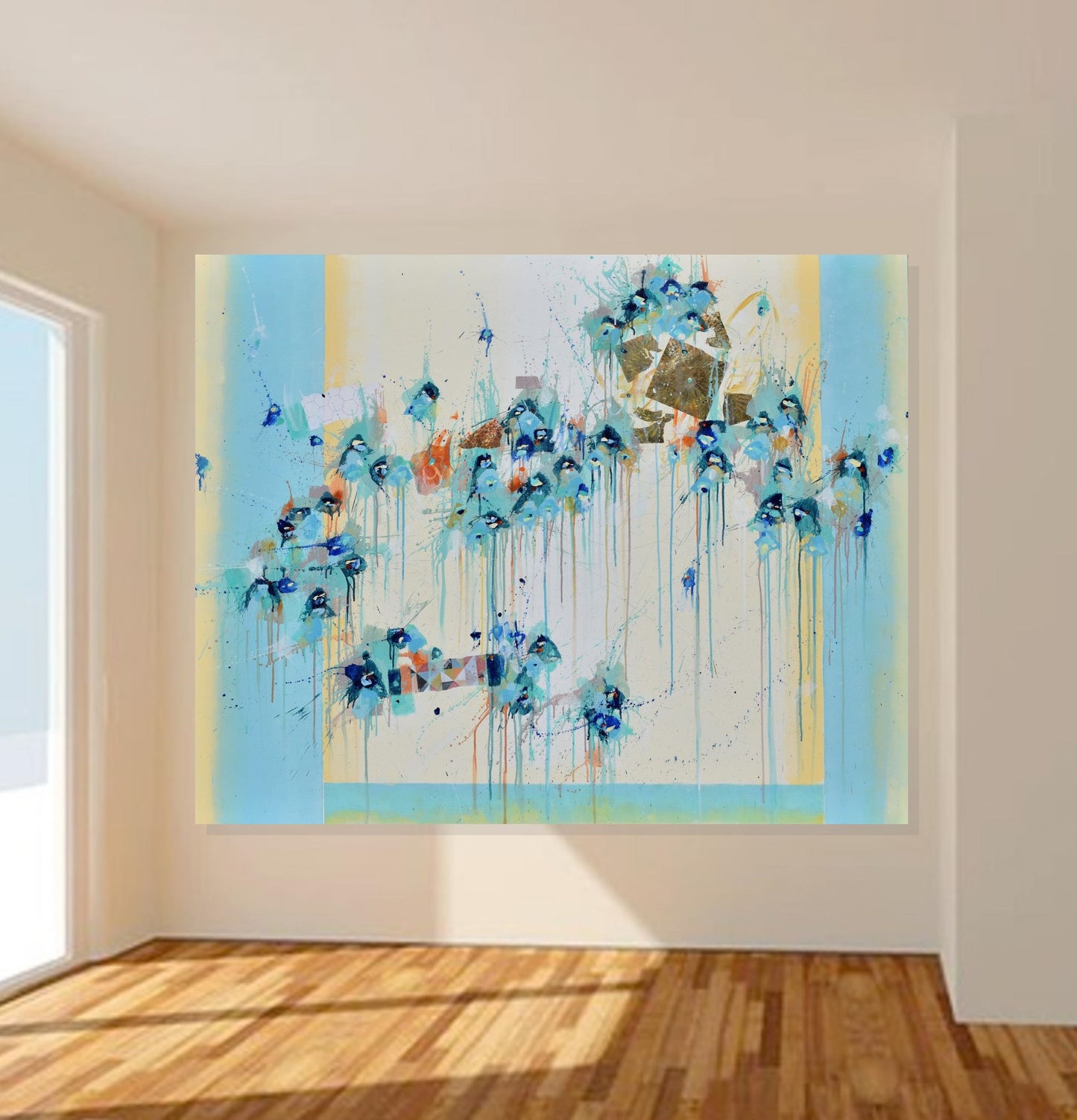 Dancing On The Edge Of The World 48″ x 60″ Abstract Painting