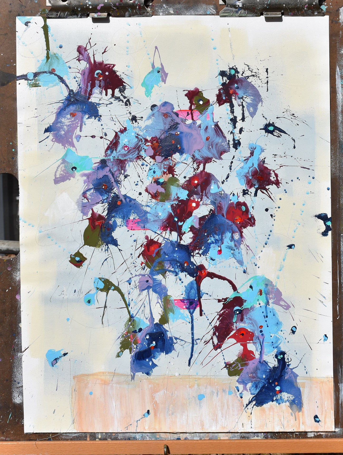 Days of Wine and Roses 18″ x 24″ Abstract Painting on Unstretched Canvas