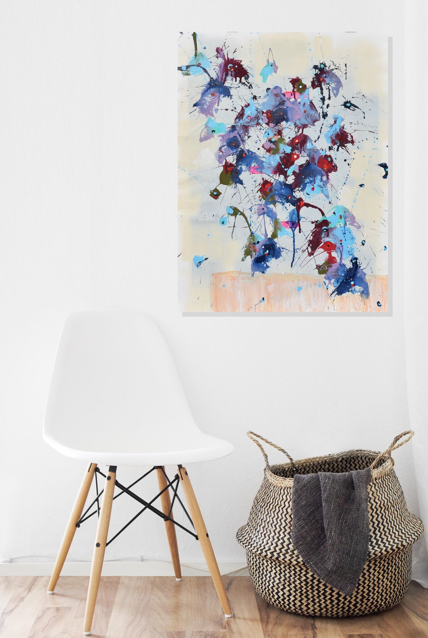 Days of Wine and Roses 18″ x 24″ Abstract Painting on Unstretched Canvas