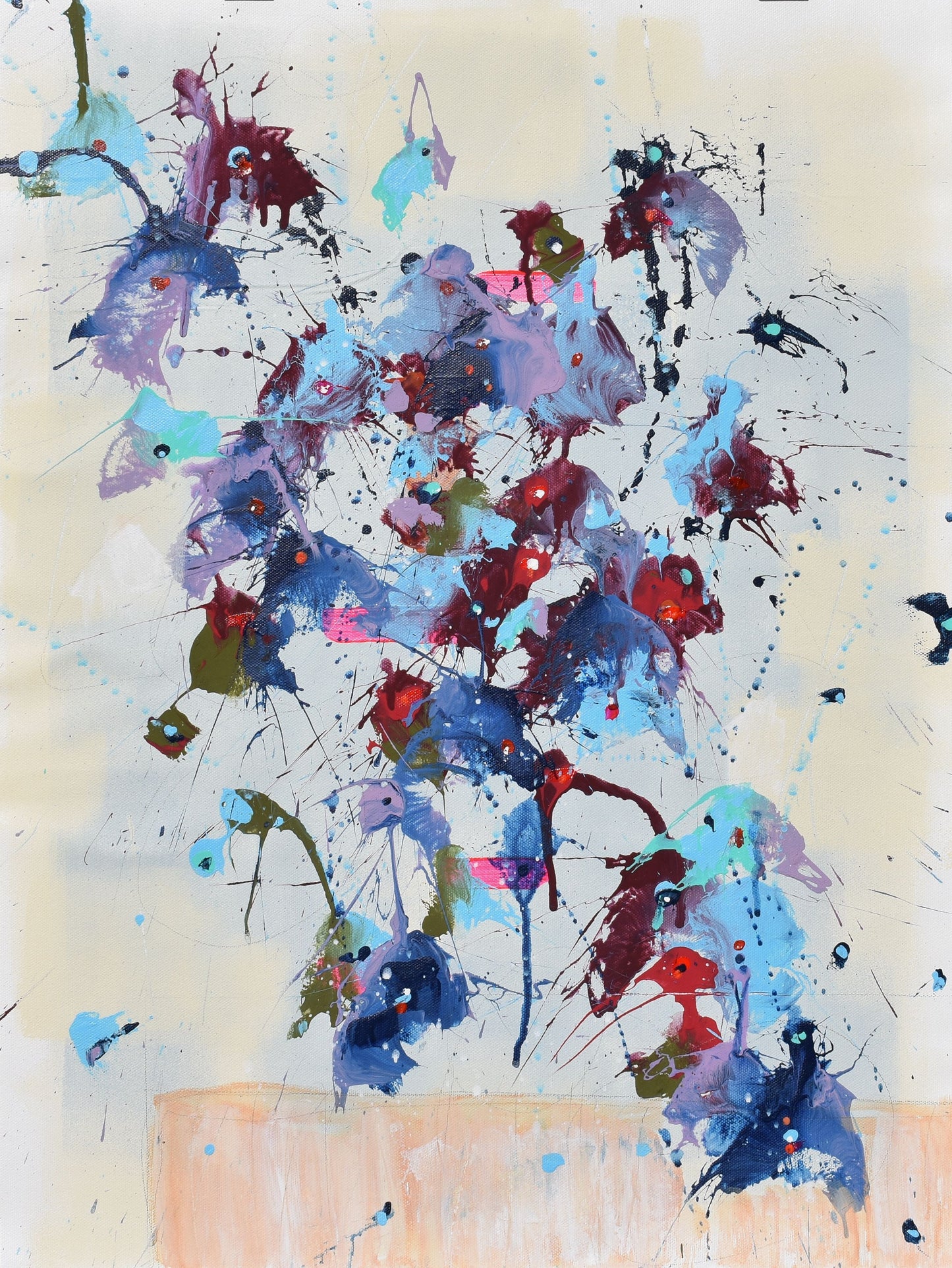 Days of Wine and Roses 18″ x 24″ Abstract Painting on Unstretched Canvas
