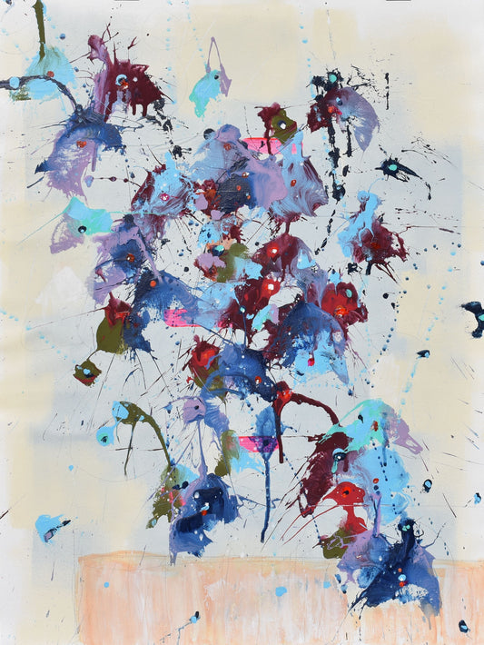 Days of Wine and Roses 18″ x 24″ Abstract Painting on Unstretched Canvas