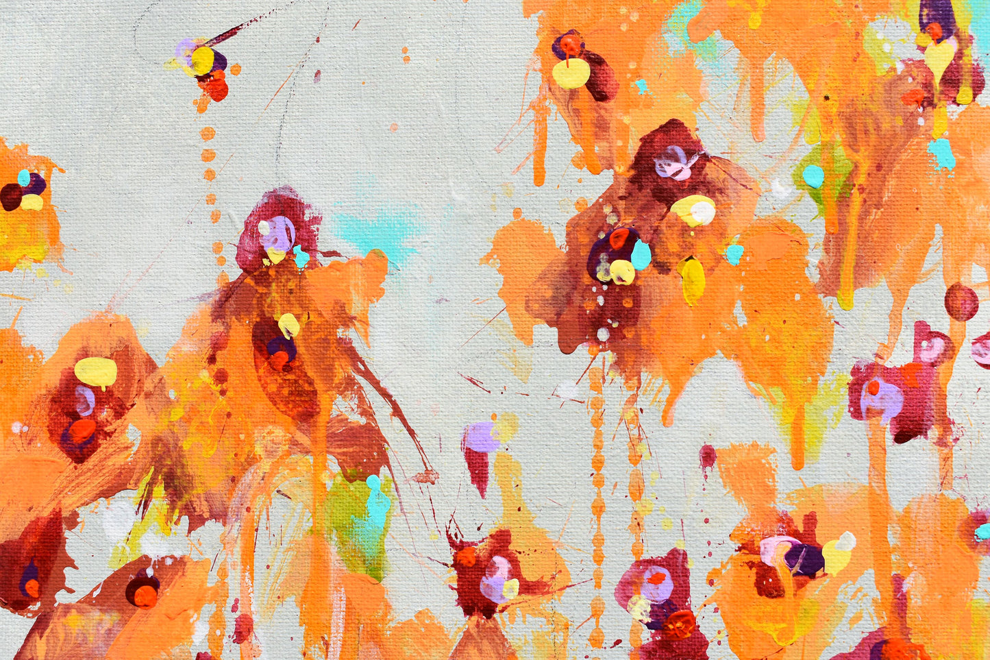 August Lilies 12″ x 16″ Abstract Painting on Panel