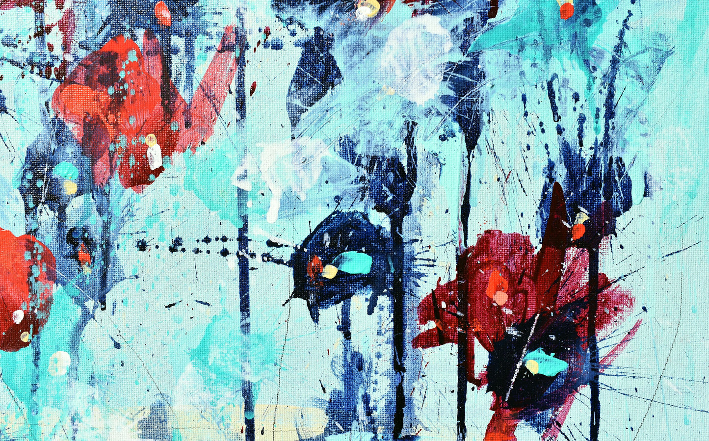 Blue Valentine's Day 18″ x 24″ Abstract Painting on Panel