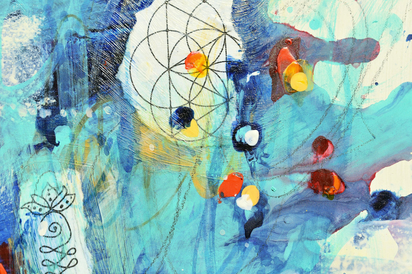 Cosmic 5″ x 5″ Abstract Painting on Panel