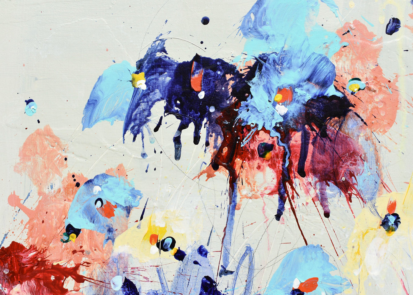 Fleur d'octobre (Flower of October) 9″ x 12″ Abstract Floral Painting on Cradled Panel