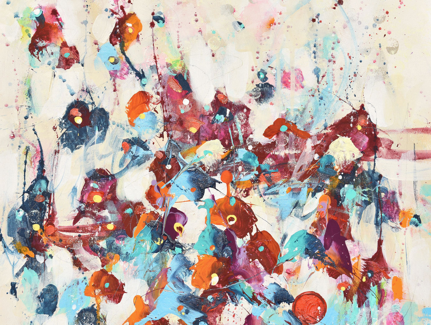 Flowers of First Light 18″ x 24″ Abstract Painting on Unstretched Canvas
