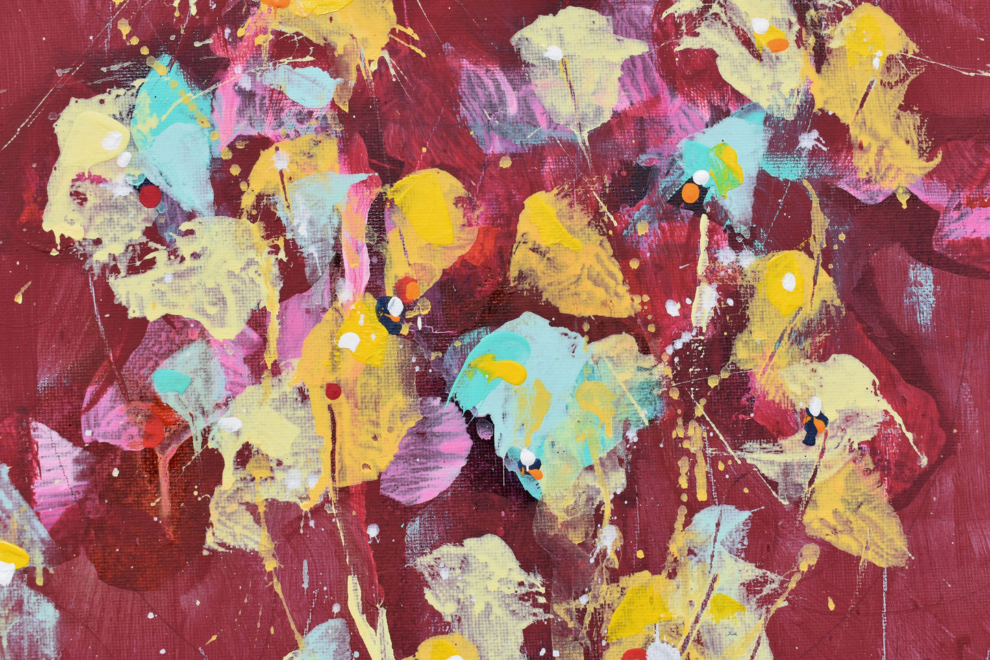 Forsythia In Bloom 11″ x 14″ Abstract Painting on Panel