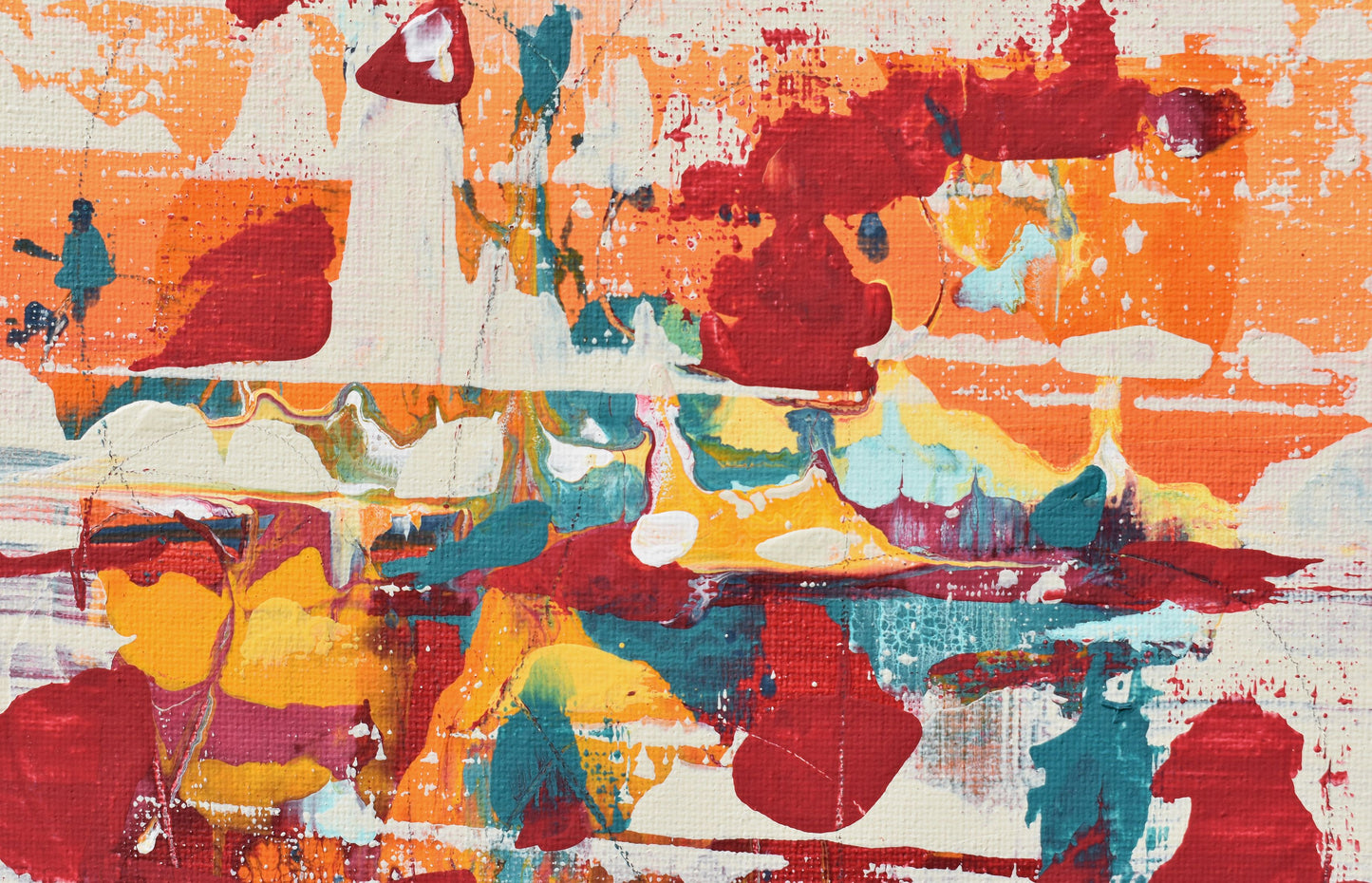 Scarlet Horizon 8″ x 8″ Abstract Painting