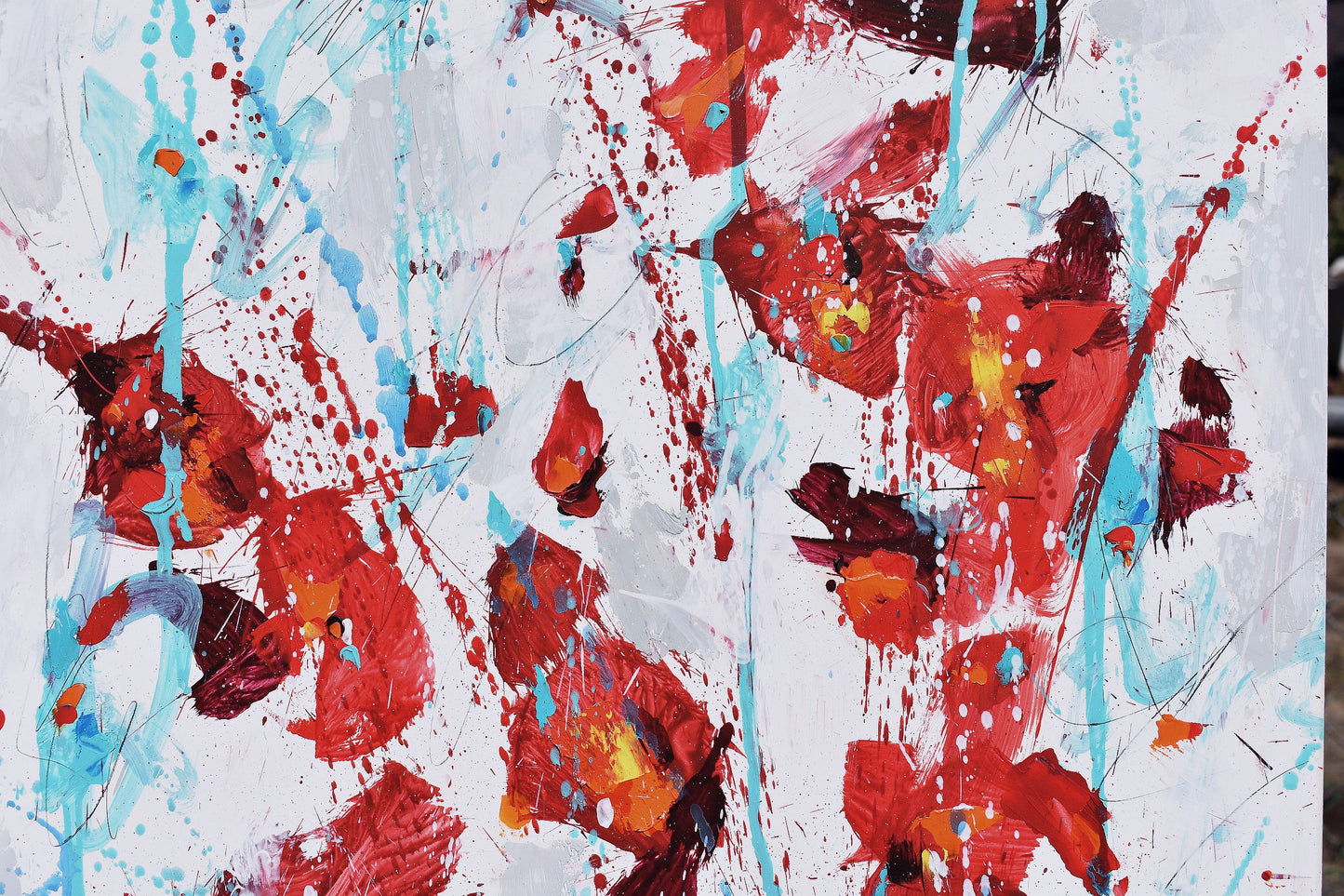 September Roses 16″ x 20″ Abstract Painting on Panel