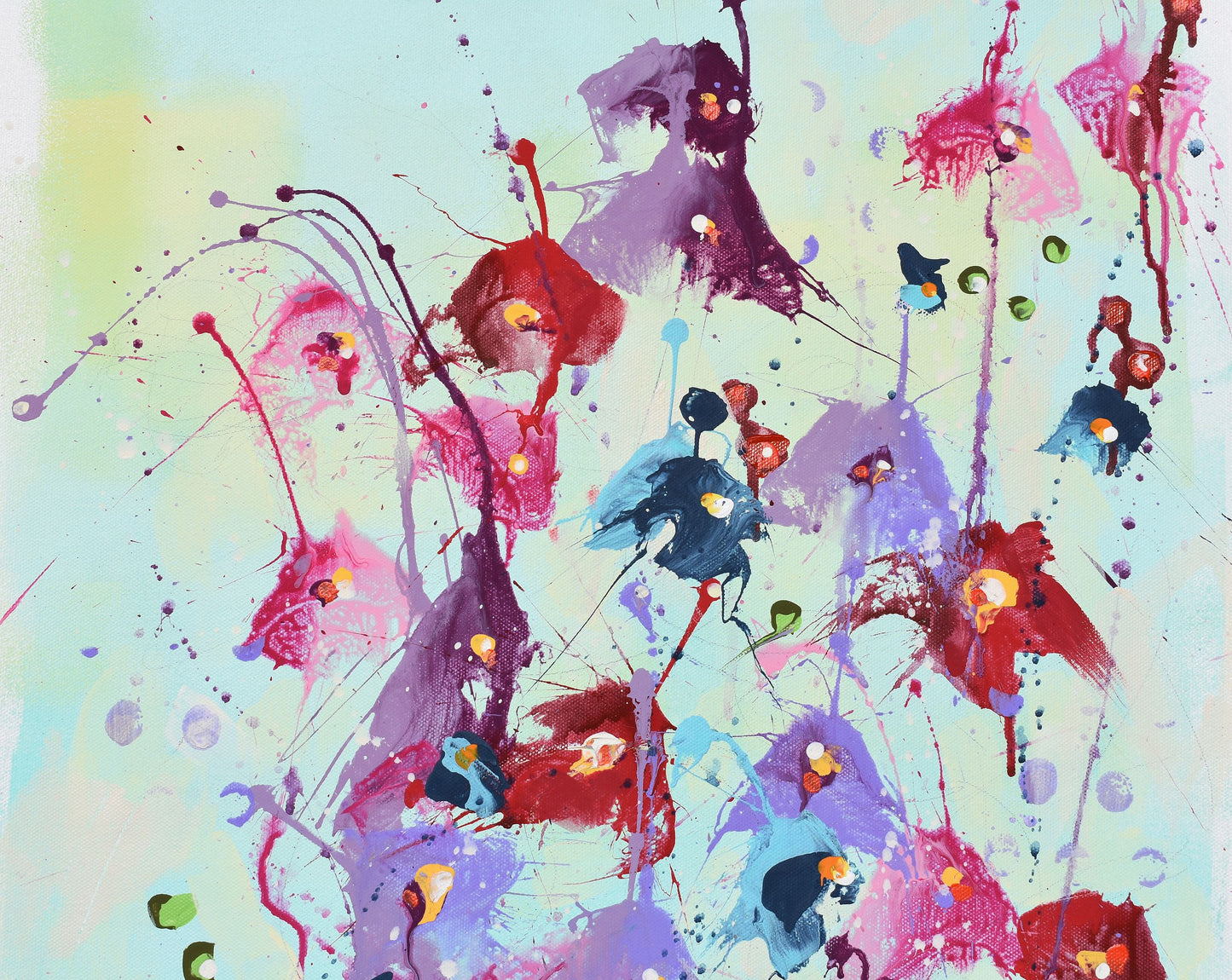 Solstice Blossoms 18″ x 24″ Abstract Painting on Unstretched Canvas