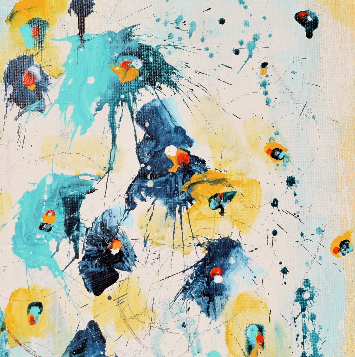 Winter Flowers 9″ x 12″ Abstract Painting on Panel
