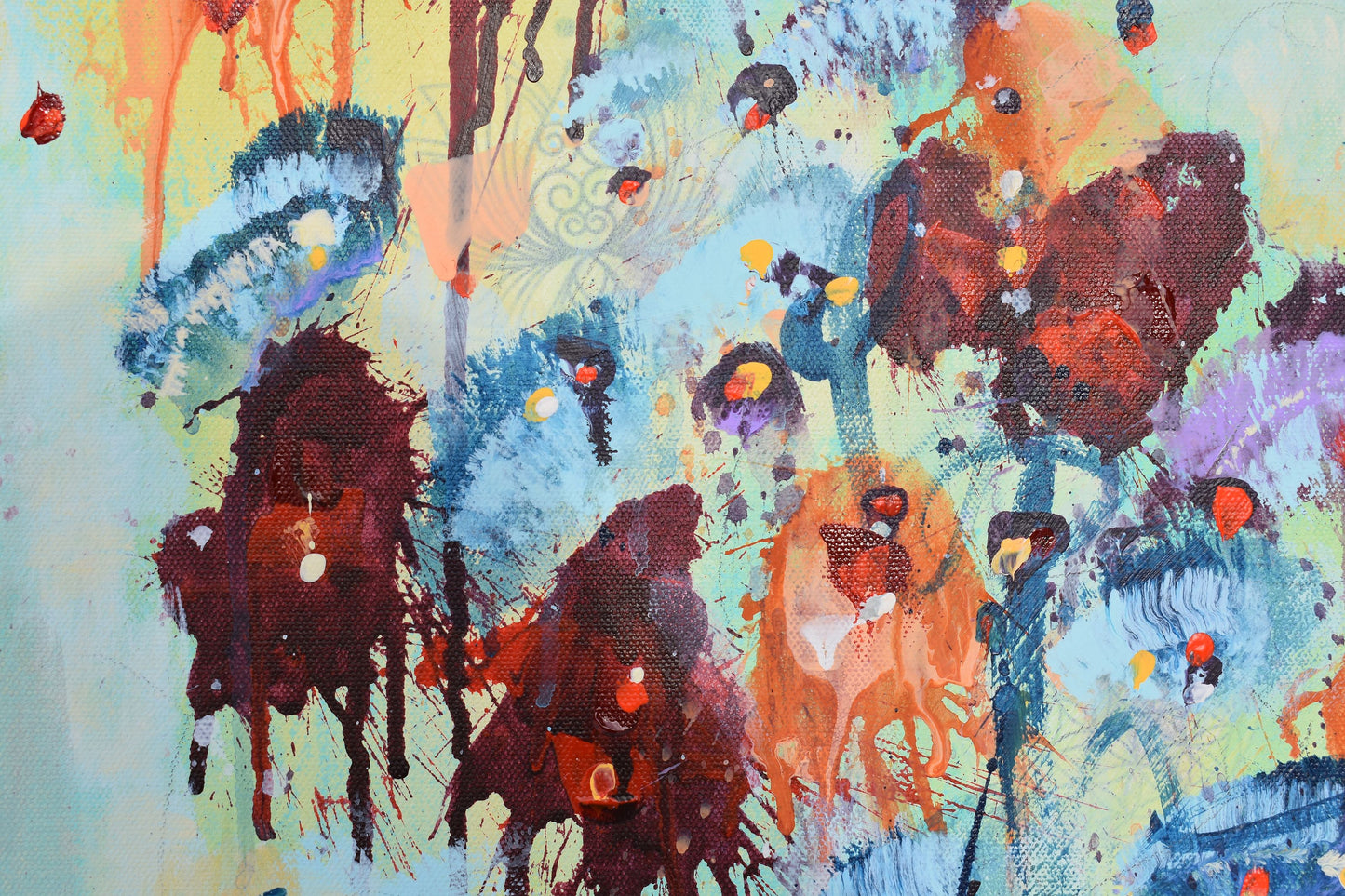 Fleurs Pour Un Nouveau Jour (Flowers For A New Day) 18″ x 24″ Abstract Painting