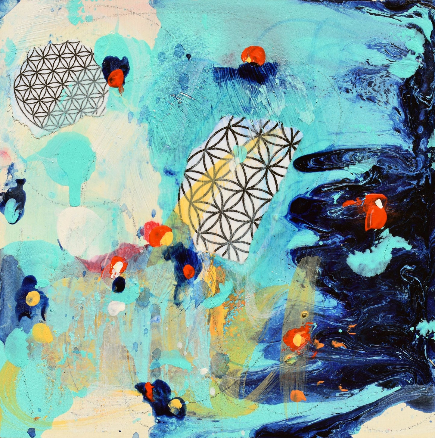 Distance 5″ x 5″ Abstract Painting on Panel
