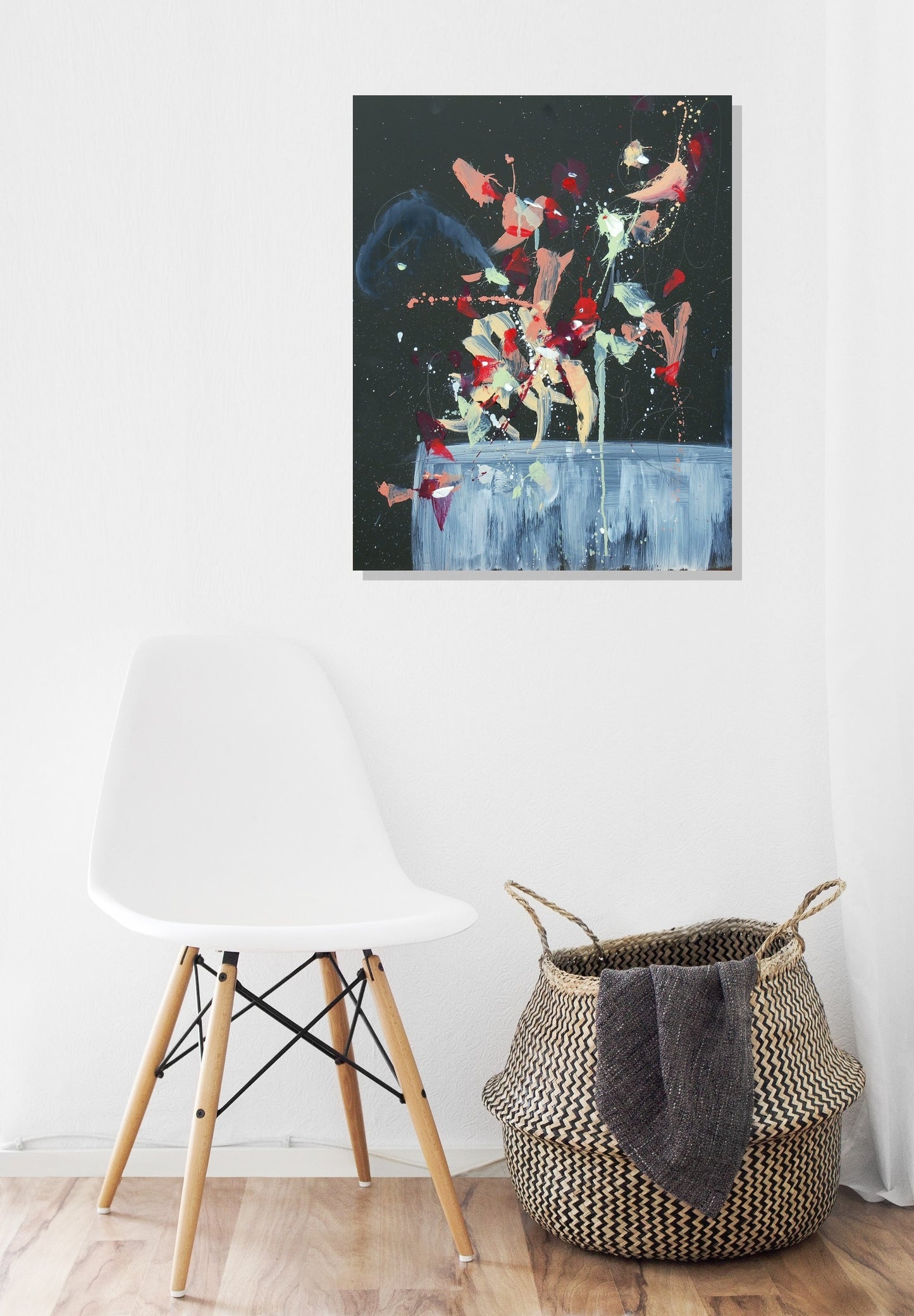 Fleur d'Automne (Flower of Autumn) 16″ x 20″ Abstract Painting on Panel