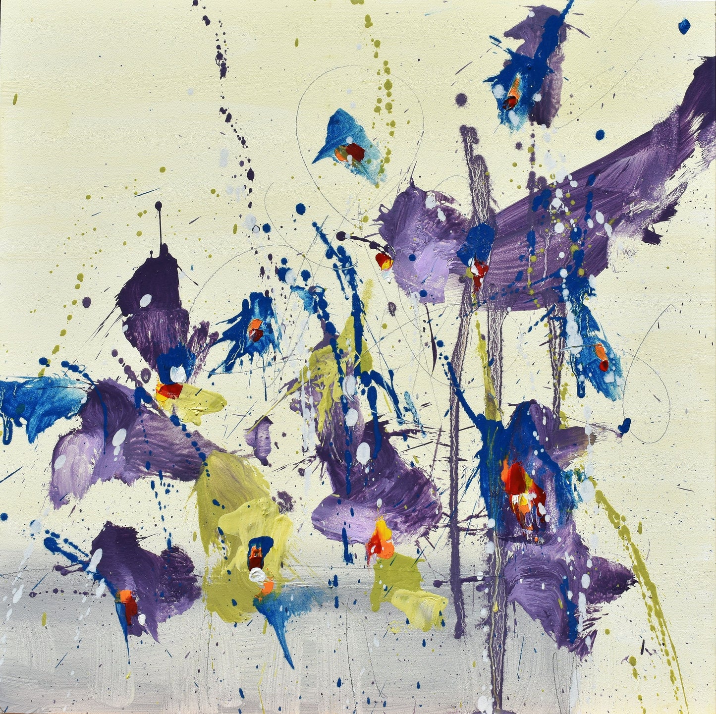 Fleur de Confiance (Flower of Trust) 12″ x 12″ Abstract Painting on Panel
