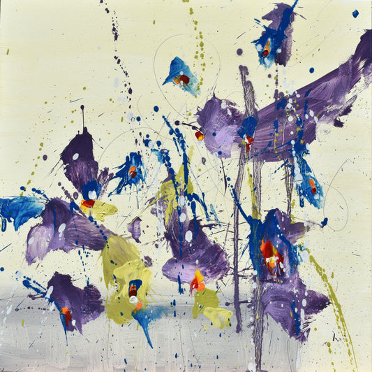 Fleur de Confiance (Flower of Trust) 12″ x 12″ Abstract Painting on Panel