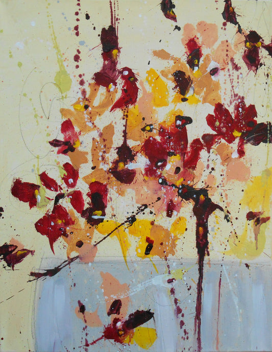Fleur de Moisson (Flower of Harvest) 14″ x 18″ Abstract Painting