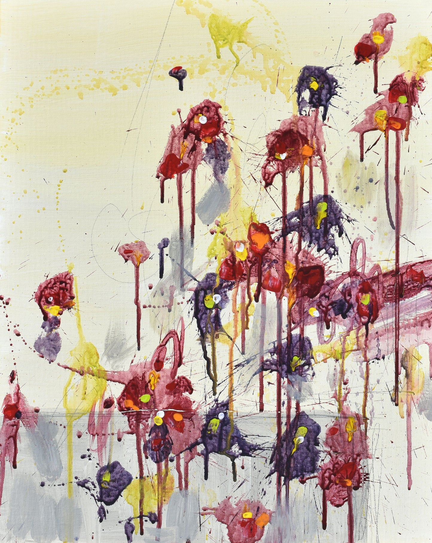 Fleur de Septembre (Flower of September) 16″ x 20″ Abstract Painting on Panel