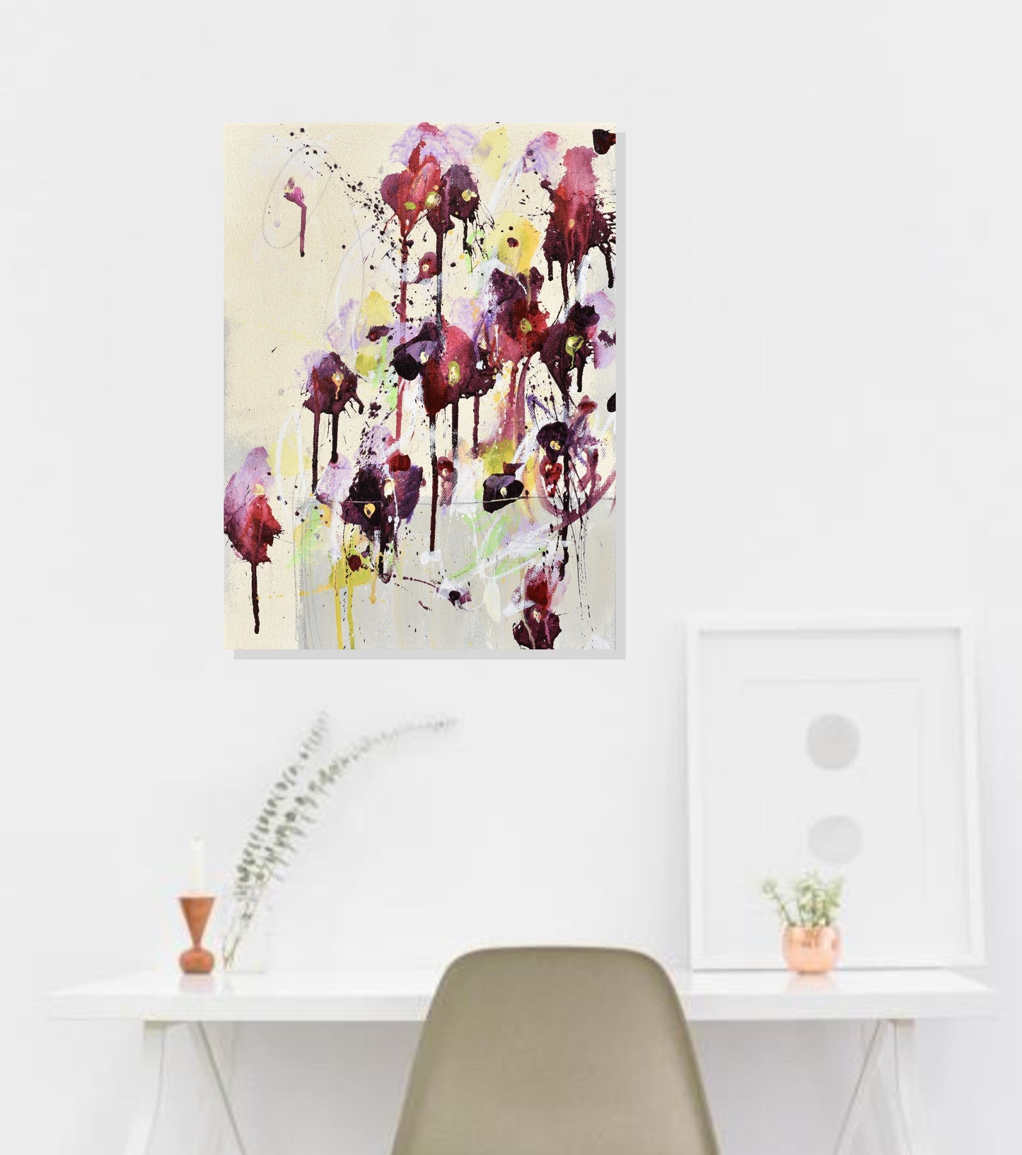 Fleurs du Solstice (Flowers of The Solstice) 12″ x 16″ Abstract Painting