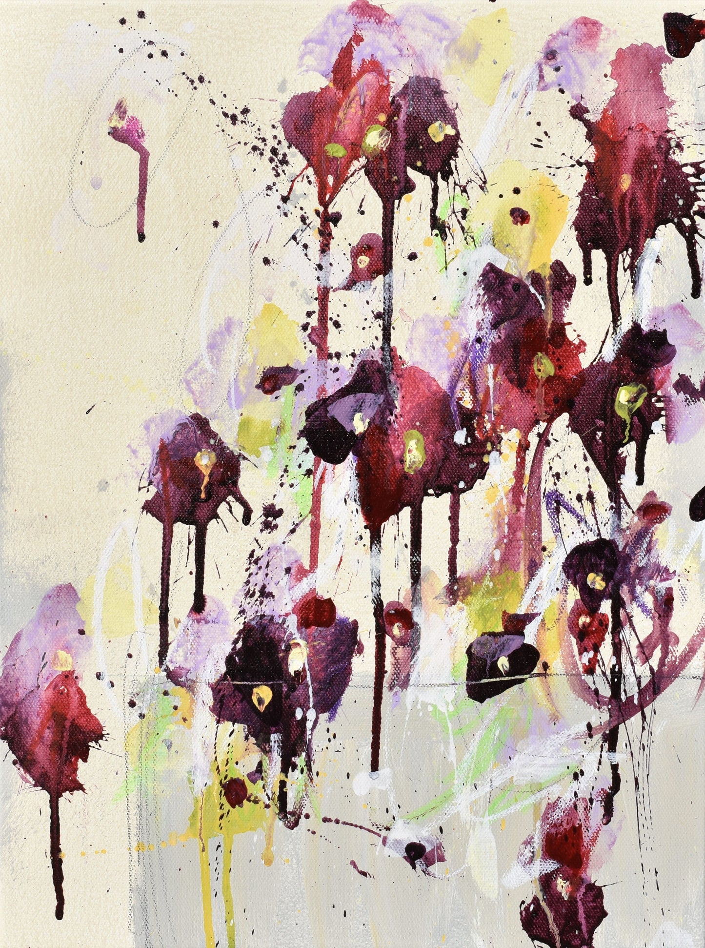 Fleurs du Solstice (Flowers of The Solstice) 12″ x 16″ Abstract Painting