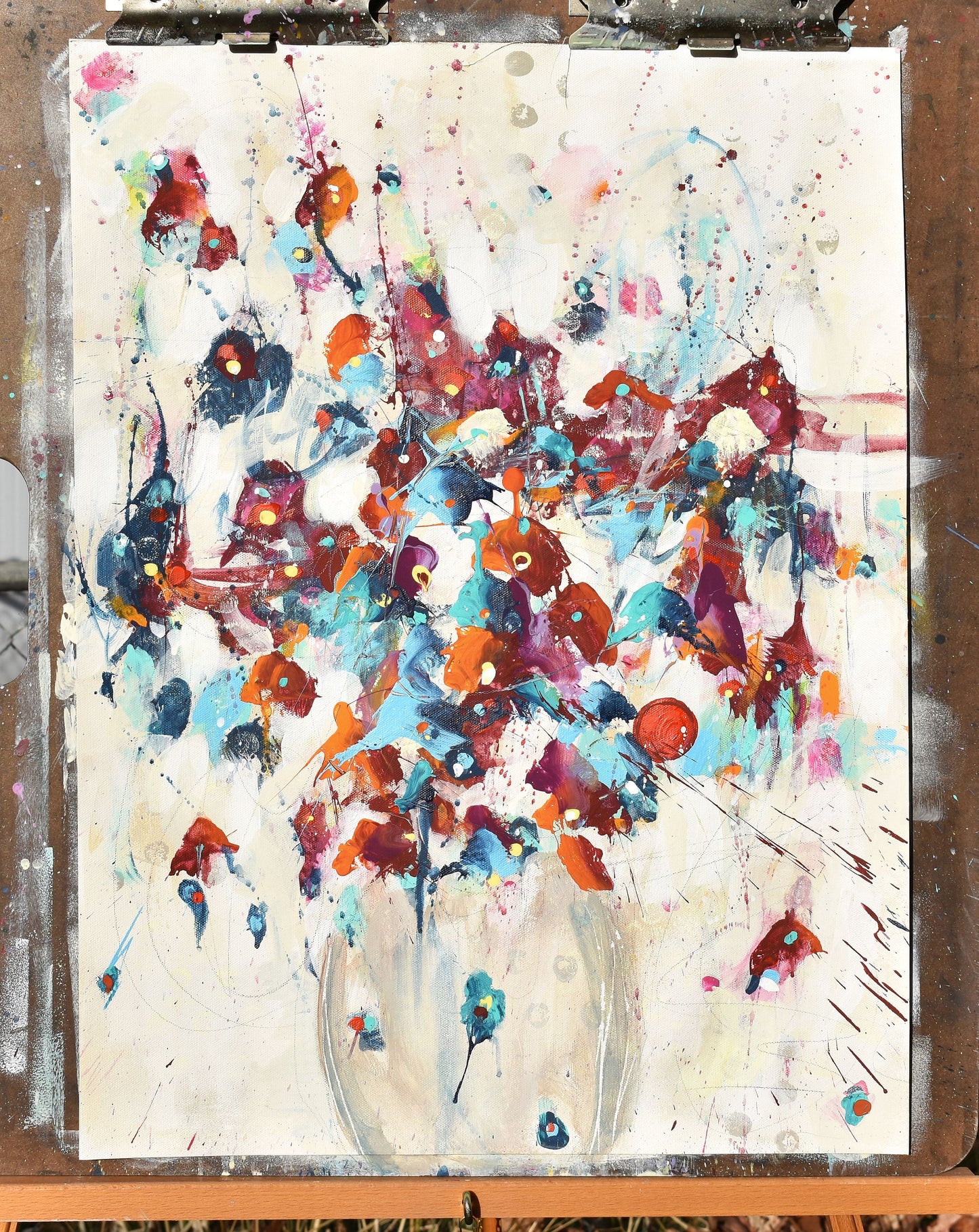 Flowers of First Light 18″ x 24″ Abstract Painting on Unstretched Canvas
