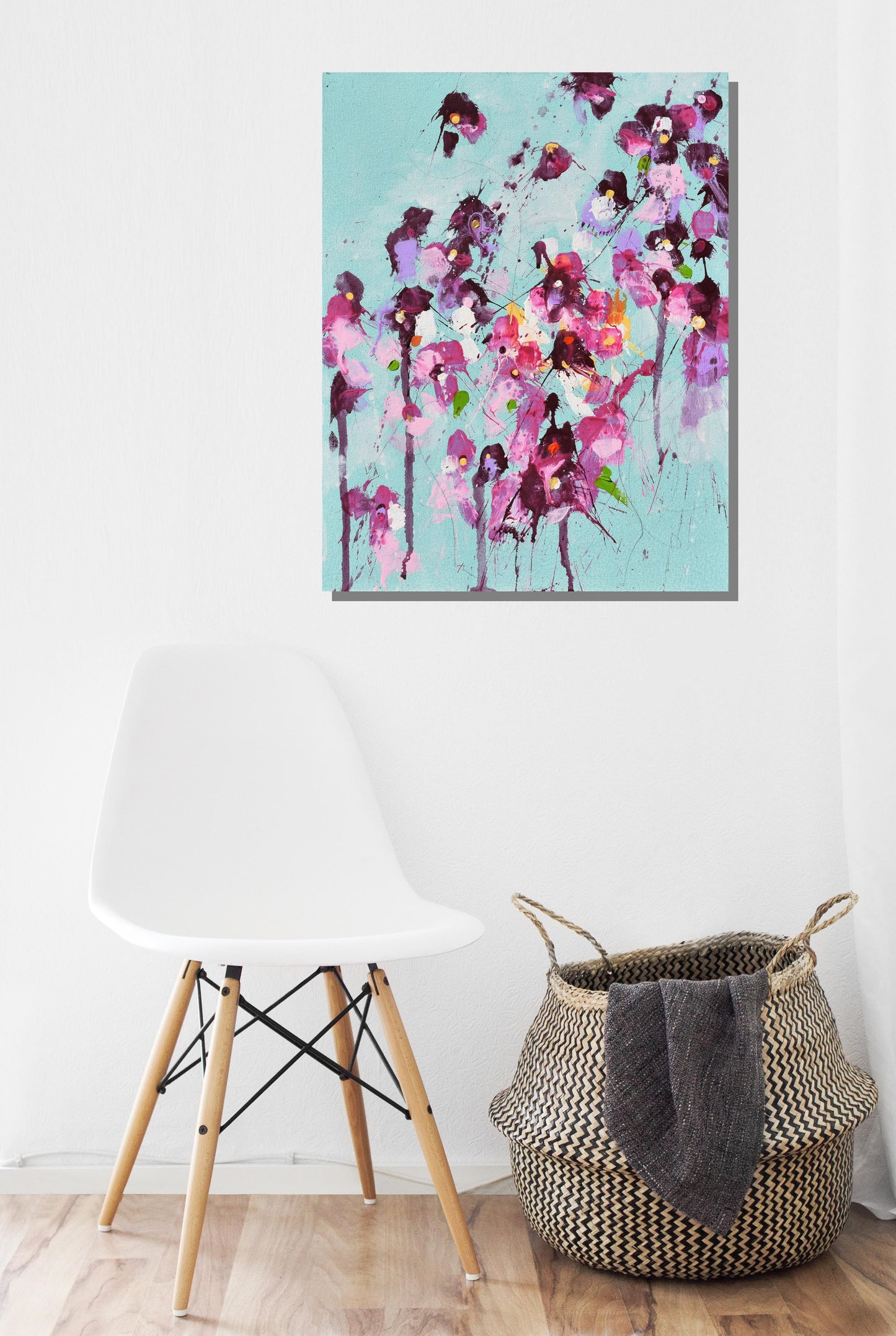 Flowers of Spring 11″ x 14″ Abstract Painting on Panel