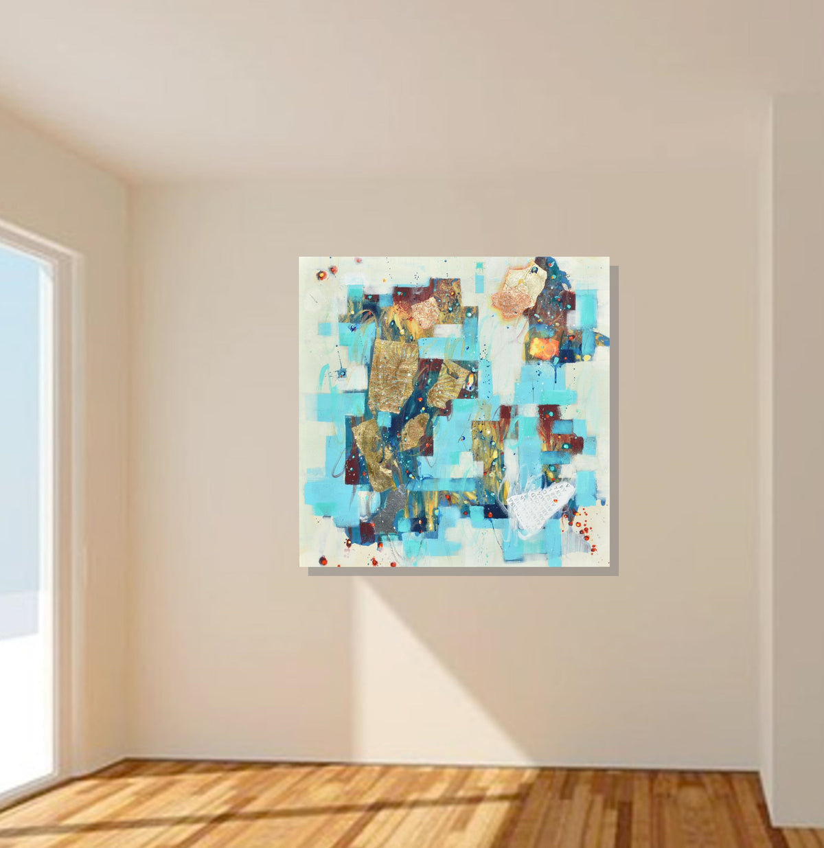 Harvest Moon Rising 24″ x 24″ Abstract Painting