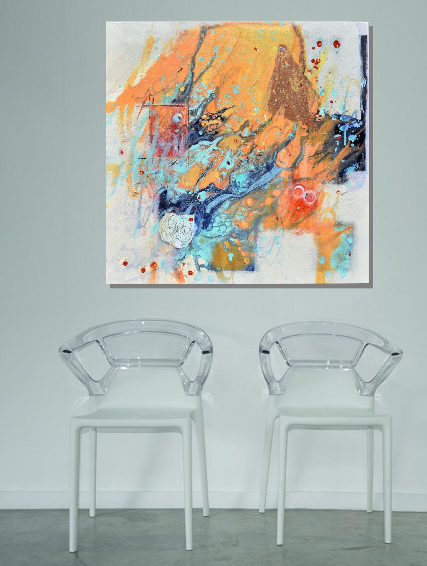 Heart of Compassion 20″ x 20″ Abstract Painting