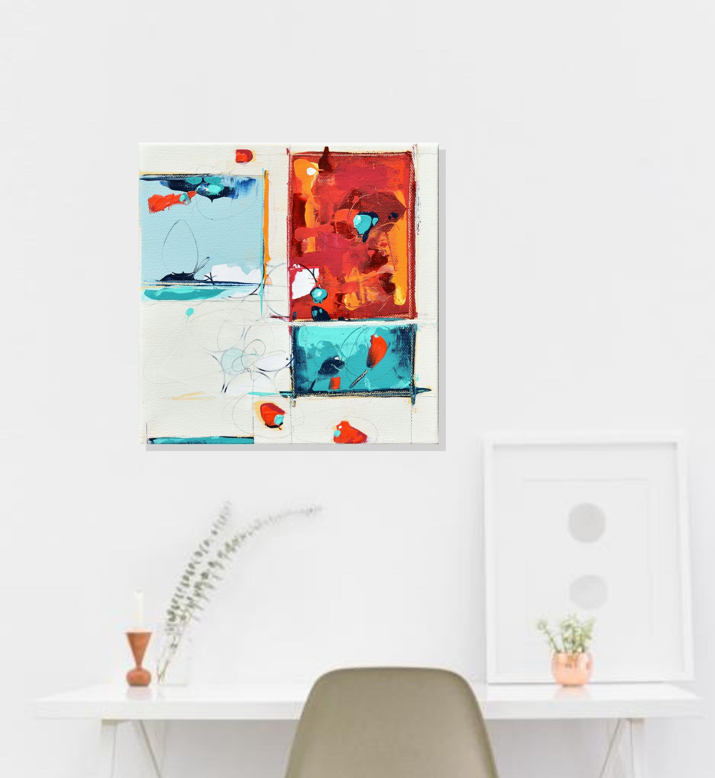 Interflow 8″ x 8″ Abstract Painting