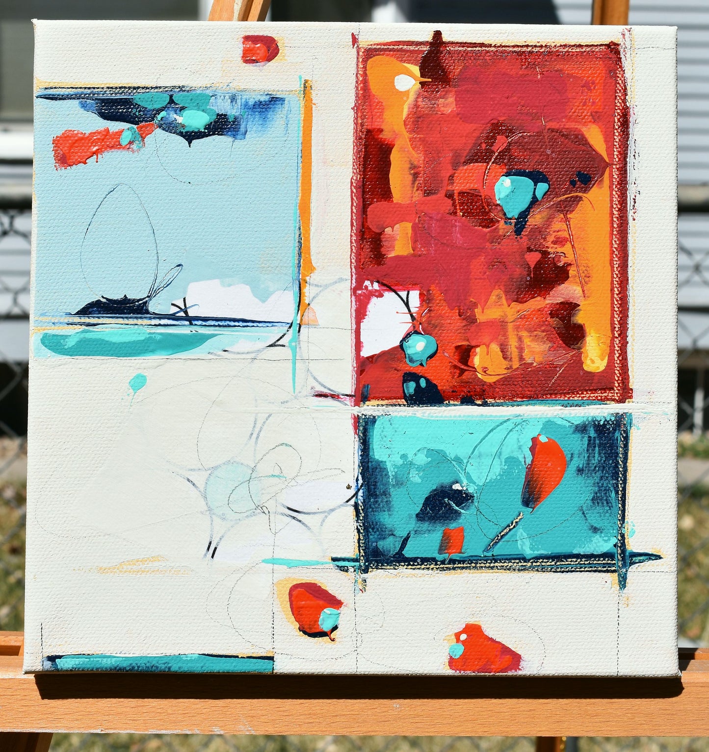 Interflow 8″ x 8″ Abstract Painting