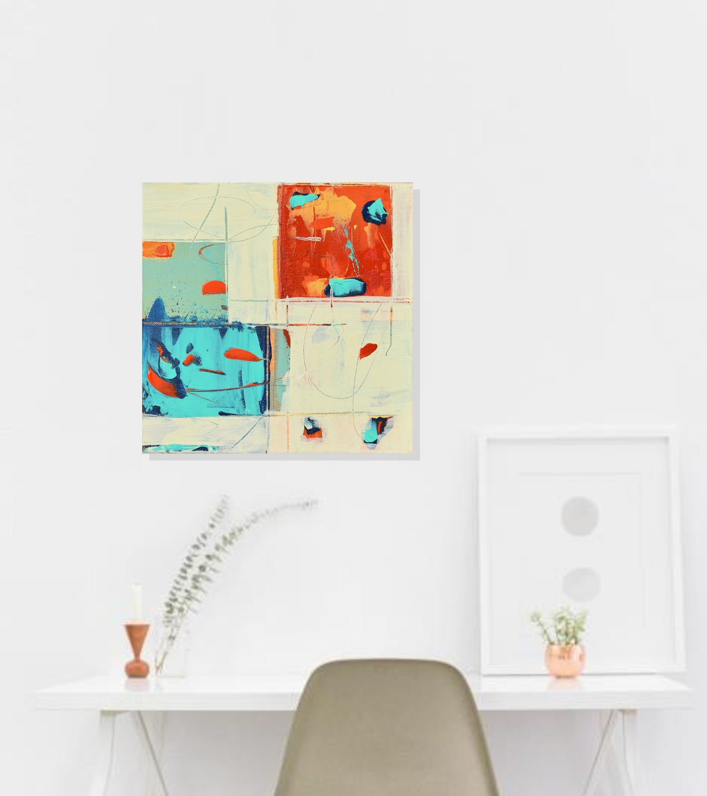 Interspace 8″ x 8″ Abstract Painting