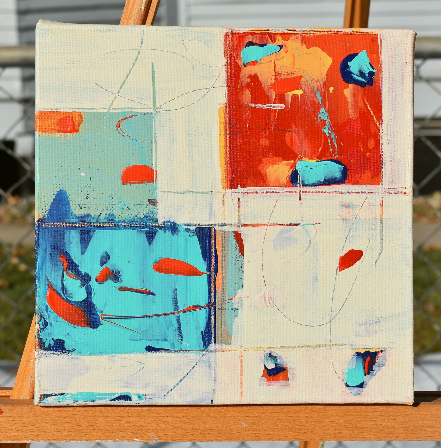 Interspace 8″ x 8″ Abstract Painting