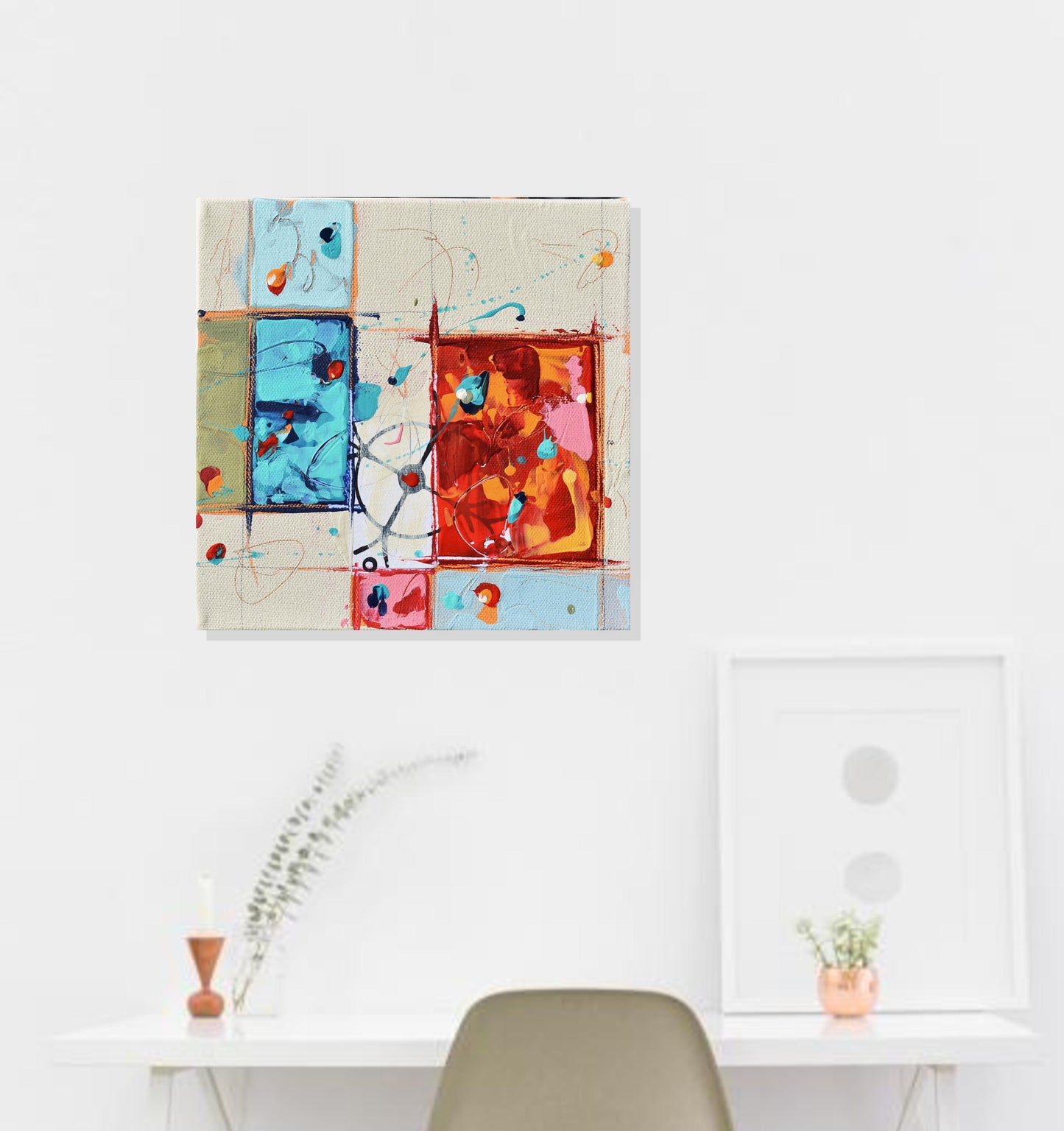 Intersphere 8″ x 8″ Abstract Painting