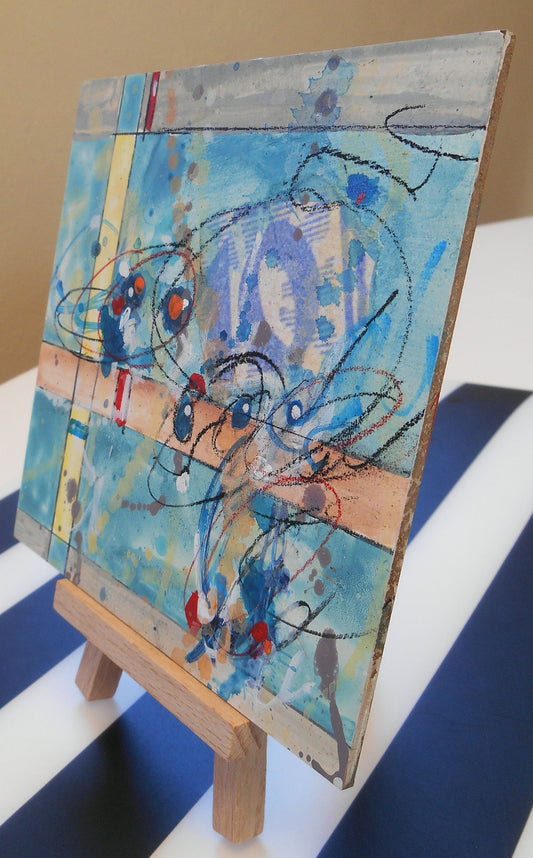 Overcome 5″ x 5″ Abstract Painting on Panel