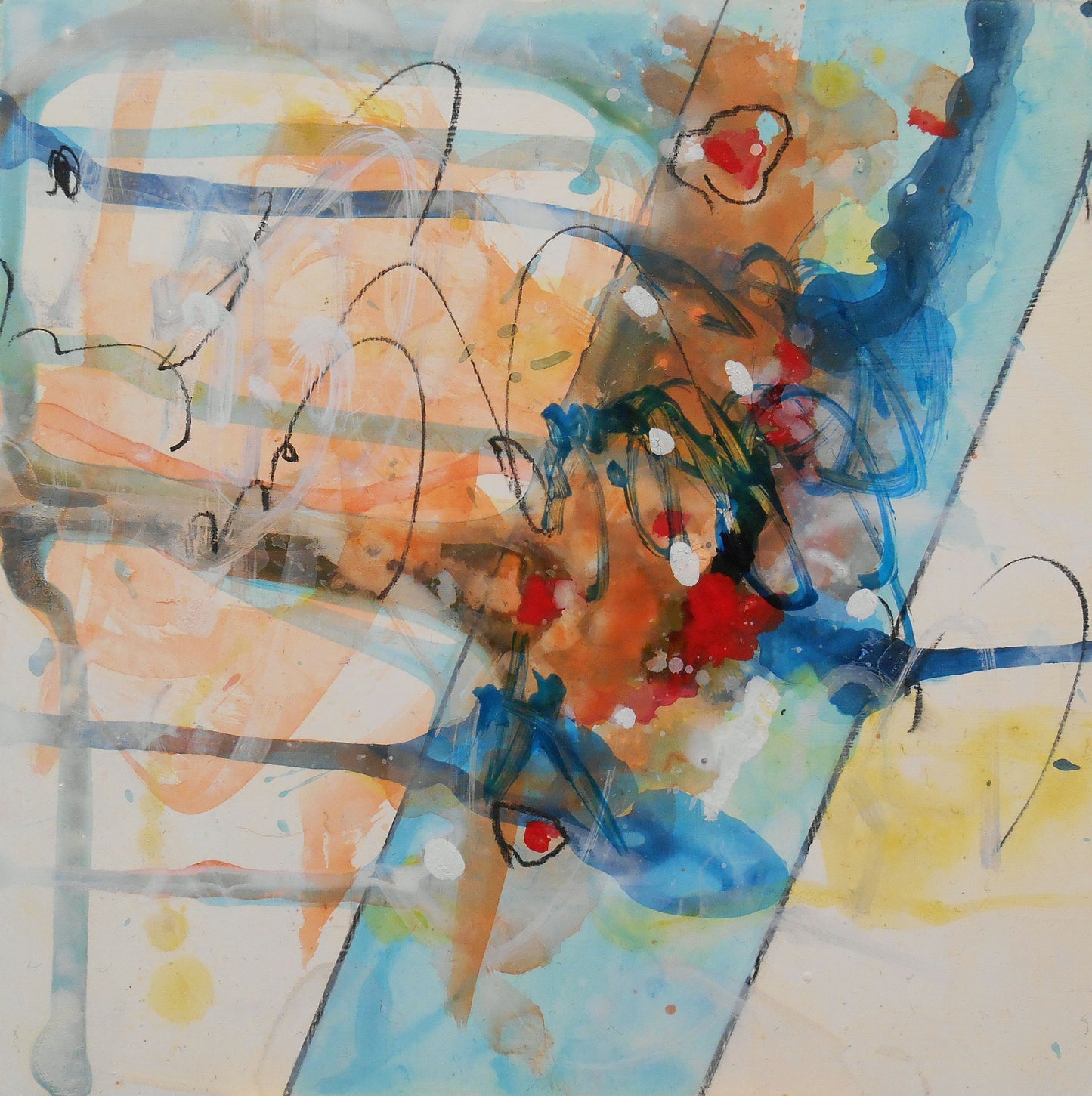 Rediscover 5″ x 5″ Abstract Painting on Panel
