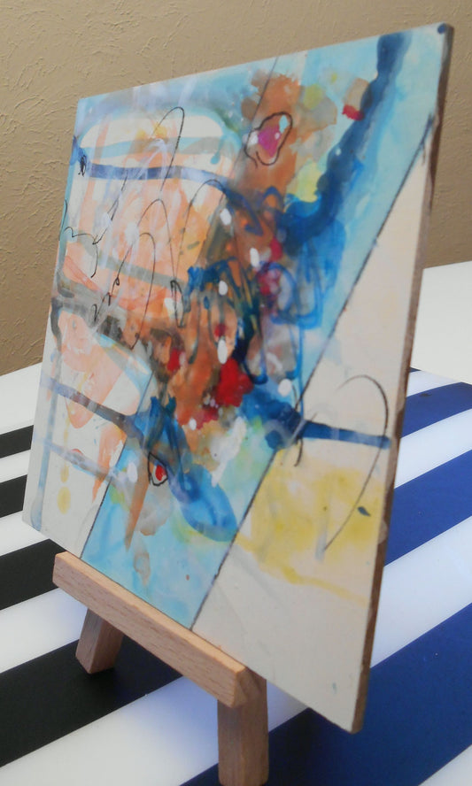 Rediscover 5″ x 5″ Abstract Painting on Panel