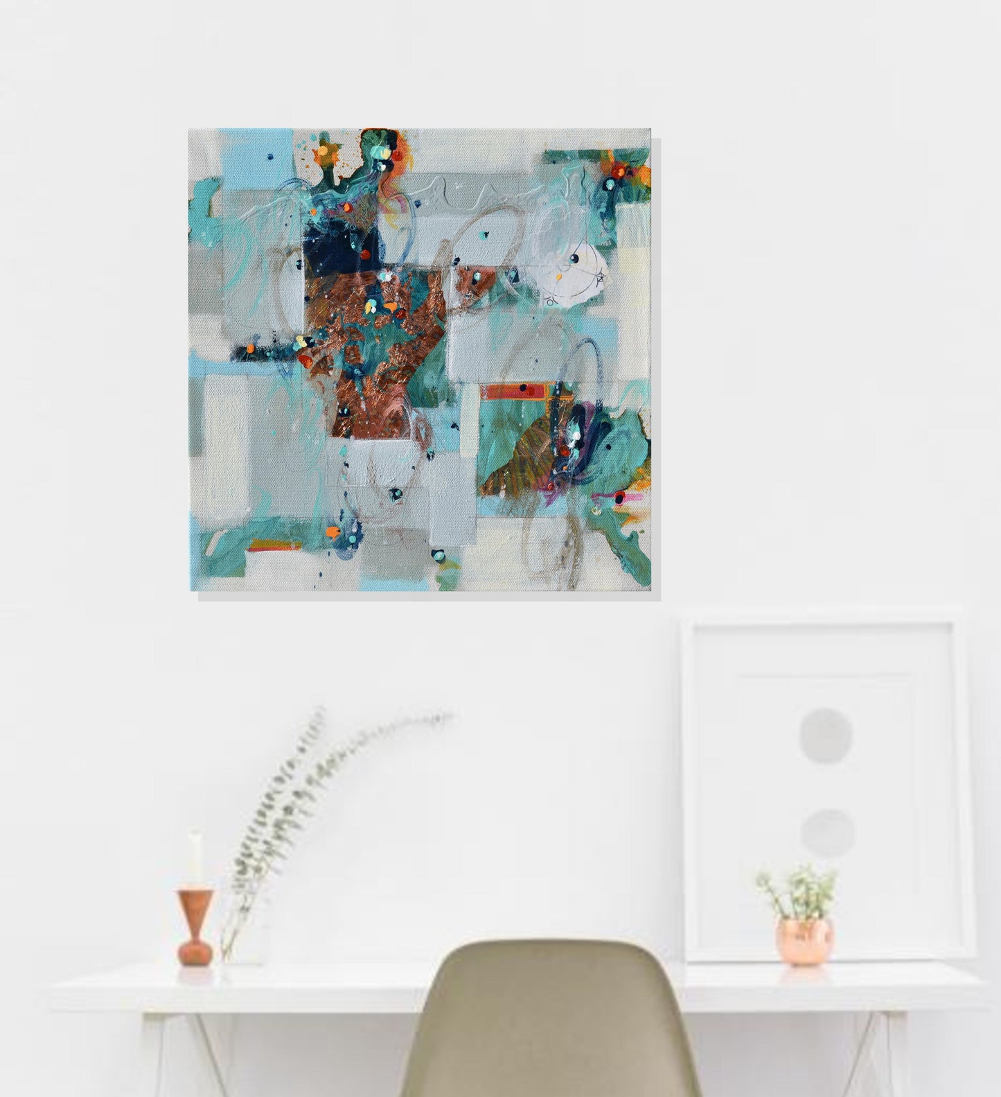 Reflections of The Winter Light 12″ x 12″ Abstract Painting