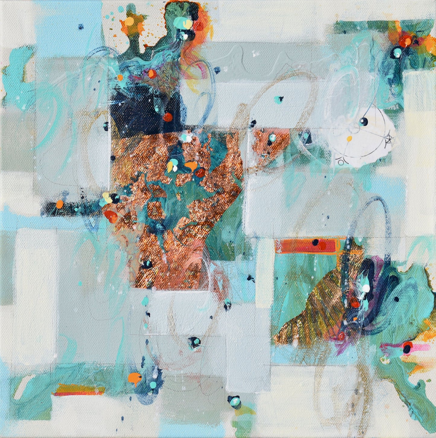 Reflections of The Winter Light 12″ x 12″ Abstract Painting