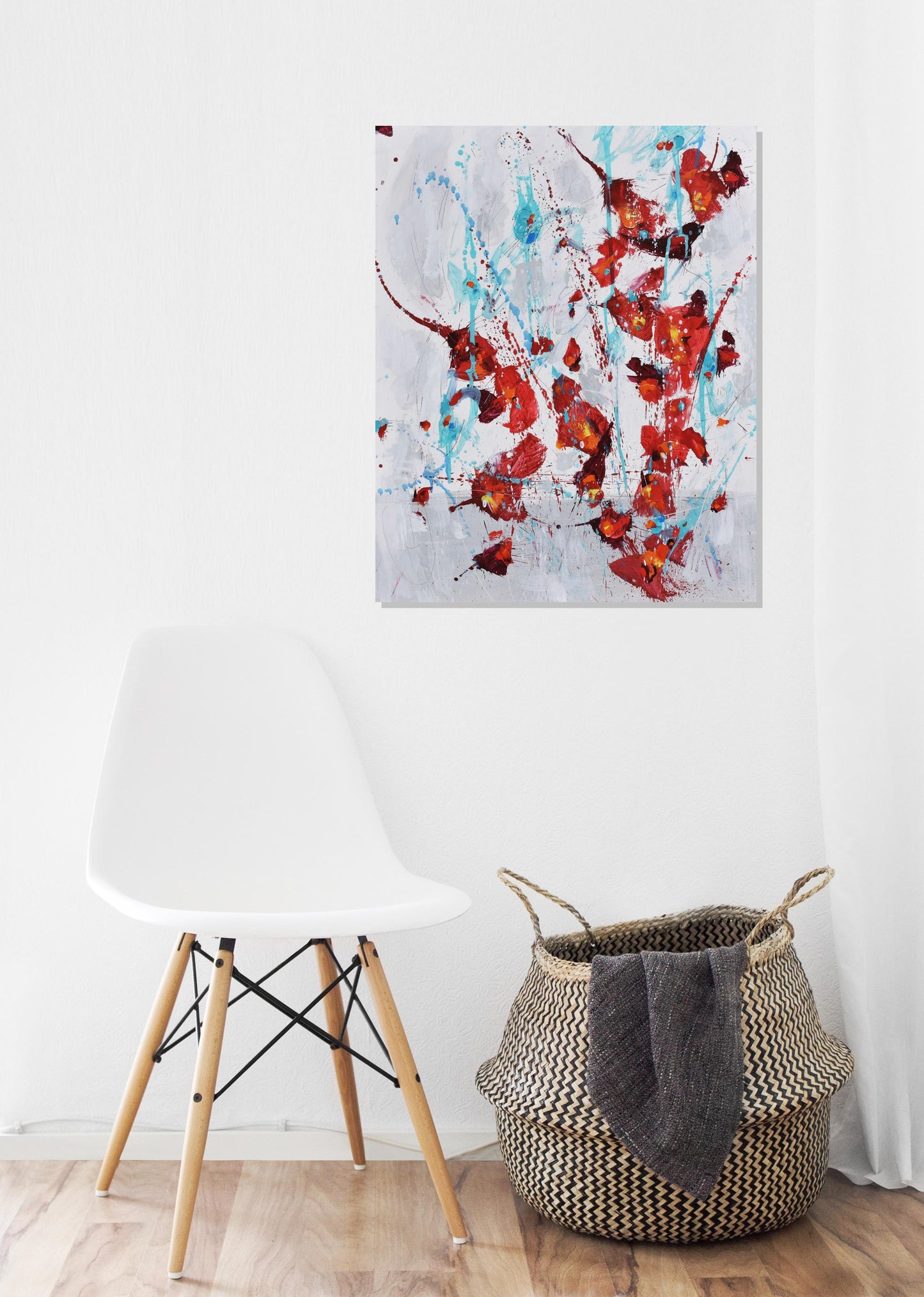 September Roses 16″ x 20″ Abstract Painting on Panel