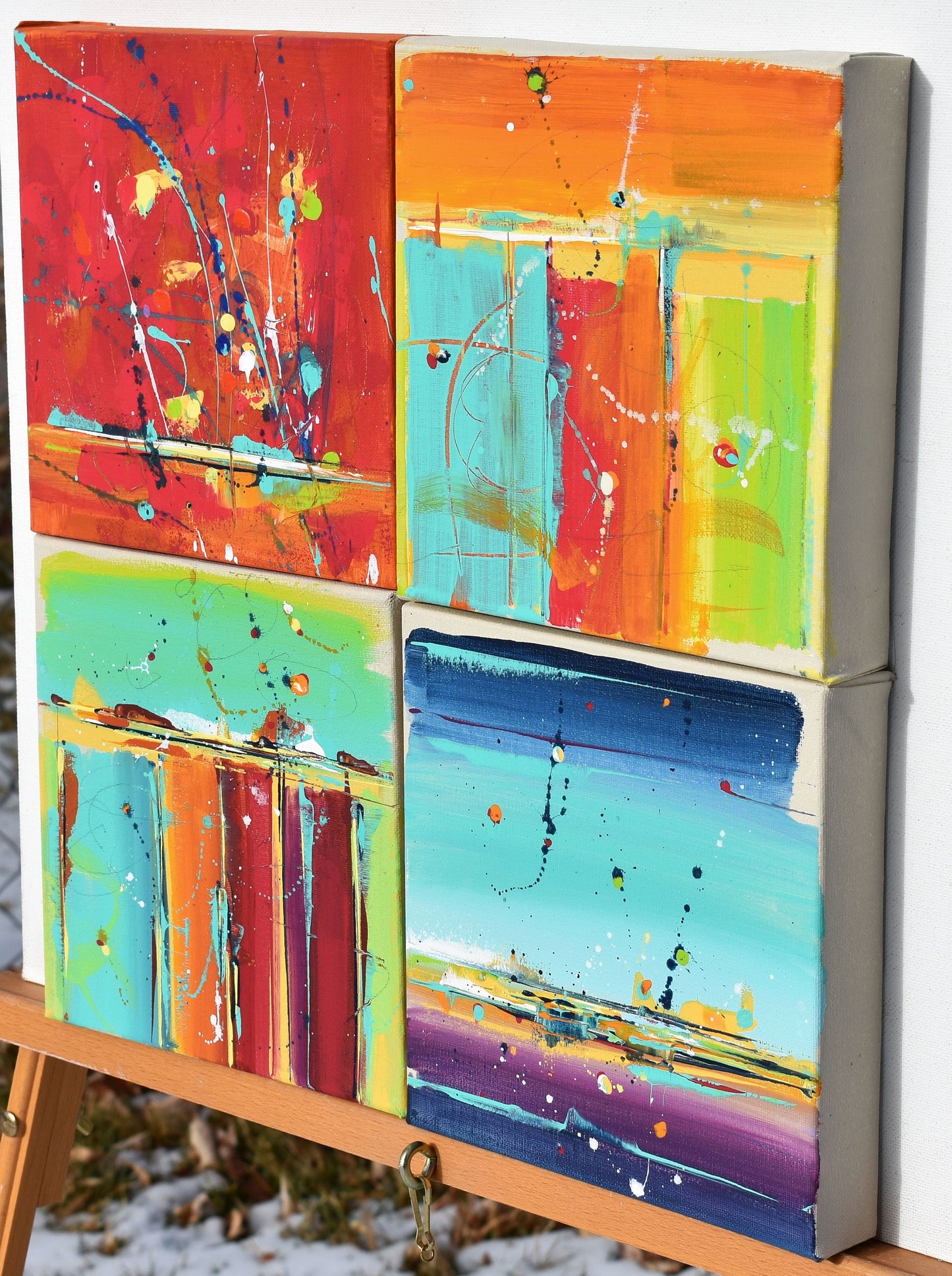 All In One Brilliant Day 16″ x 16″ Abstract Painting